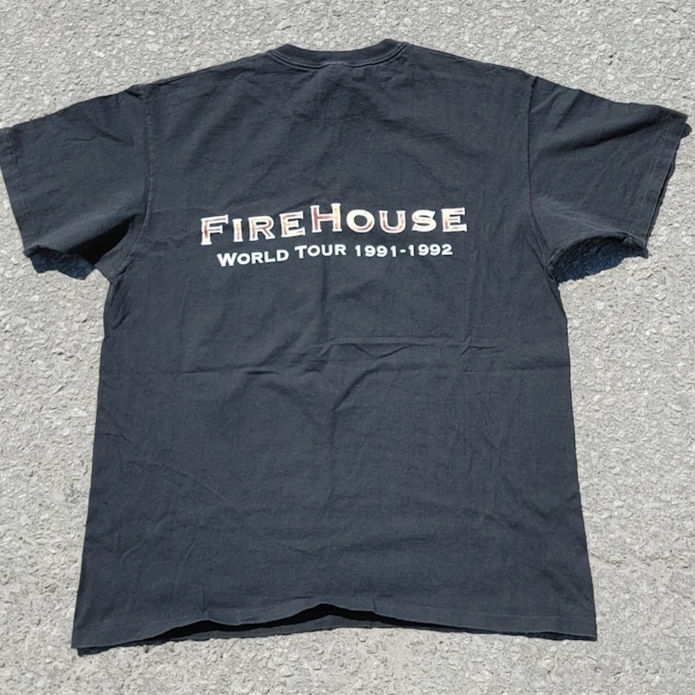 Vtg 1991 FireHouse World Tour Hanes Made in USA Size (XL) - Picture 2 of 7